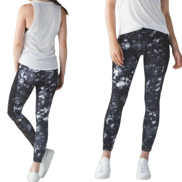 Lululemon Women's Size 6 Dusk Dye Print Rise & Flow Athletic Leggings - Picture 1 of 6